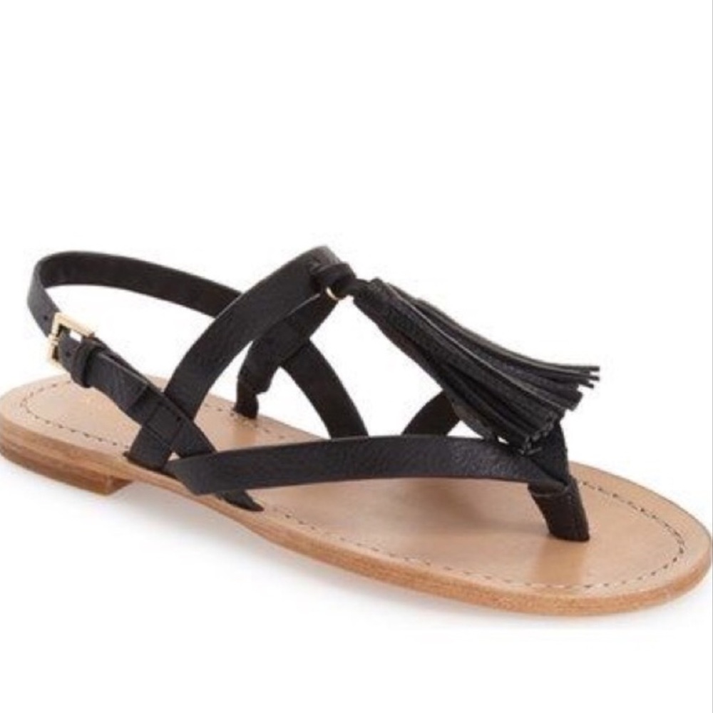 Kate Spade - Clorinda Black Sandals with Tassels